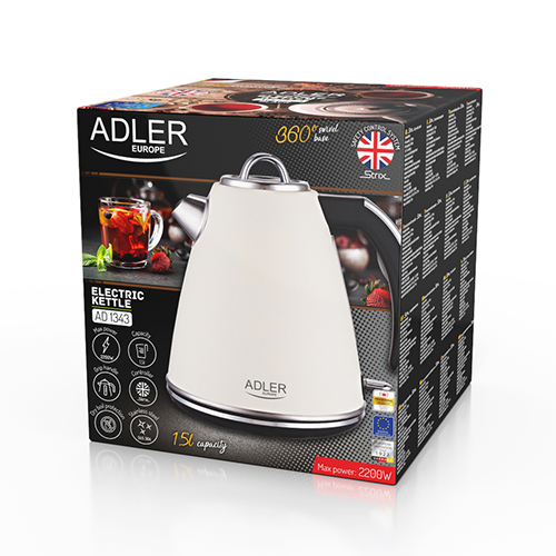 Klasická elektrická kanvica Adler krémová 1,5 L STRIX
